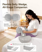 Pregnancy Wedge Pillow for Sleeping, Adjustable Maternity Pillow for Side - Image 6
