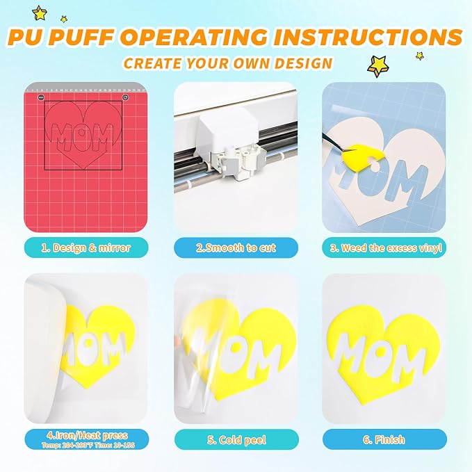 Puff Heat Transfer Vinyl, 12in X 5ft Iron on - Image 3
