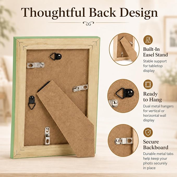 Solid Wood 4x6 Picture Frame Beaded Frame - Image 5