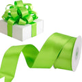 HUIHUANG Lime Green Wired Ribbon 1-1/2 inch Lime Green Satin Wire Ribbon by HUIHUANG