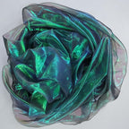 Dark Forest Green Iridescent Organza Fabric - Image 9