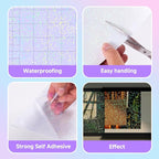 36 Sheets Holographic Laminate Sheets Clear Self Adhesive Sticker Paper | - Image 7
