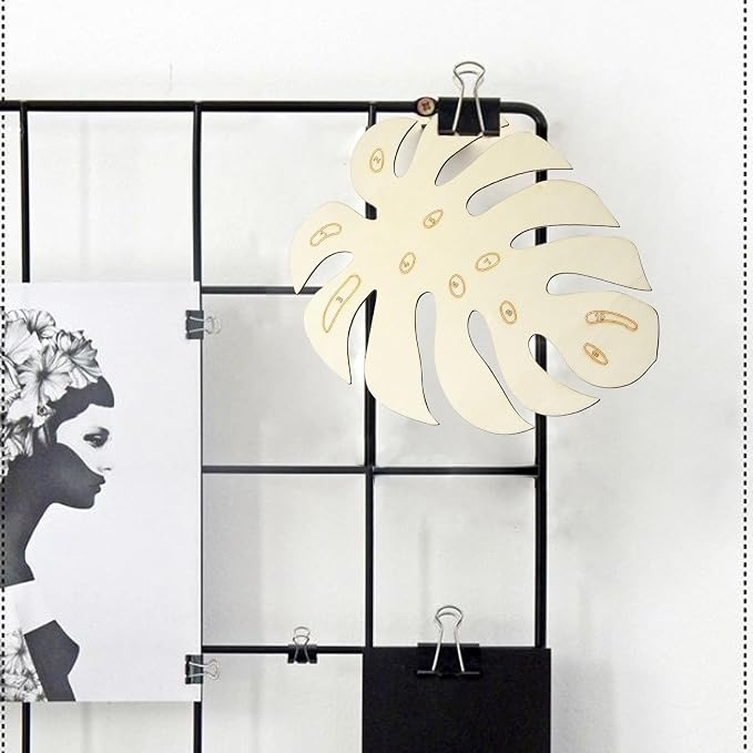 6 pcs 3 Styles Monstera Leaf Theme Unfinished Wood Cutout Charms Tropical Plant - Image 7