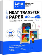 Printers Jack Iron-On Heat Transfer Paper Dark & Light Bundle, 20 by PrintersJack