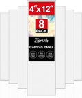 ESRICH Long Canvas for Painting, 8 Pack 4x12 Canvas Boards for Painting Cotton by ESRICH