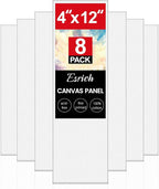 ESRICH Long Canvas for Painting, 8 Pack 4x12 Canvas Boards for Painting Cotton by ESRICH