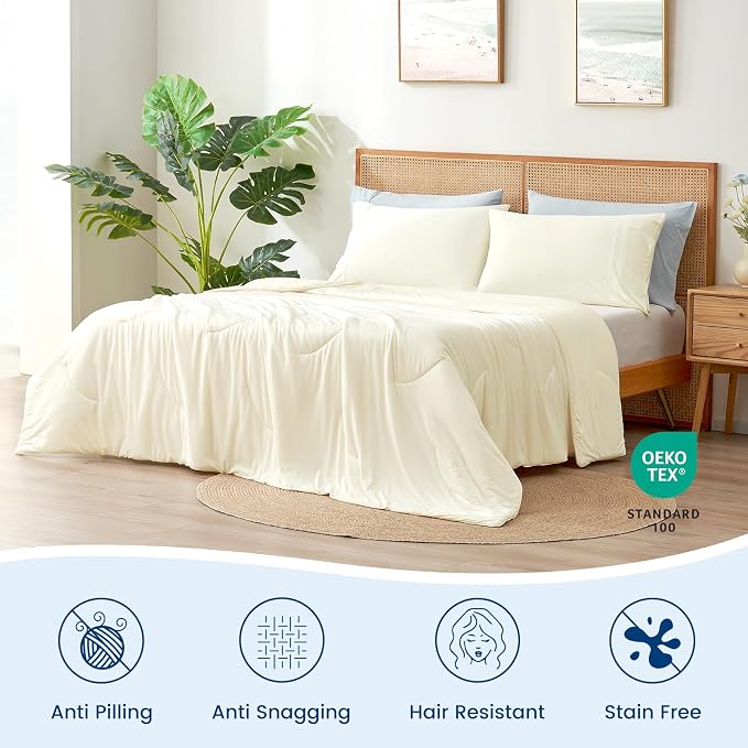 Cozy Bliss Cooling Comforter Twin Size, Reversible Lightweight Cooling Blankets - Image 6