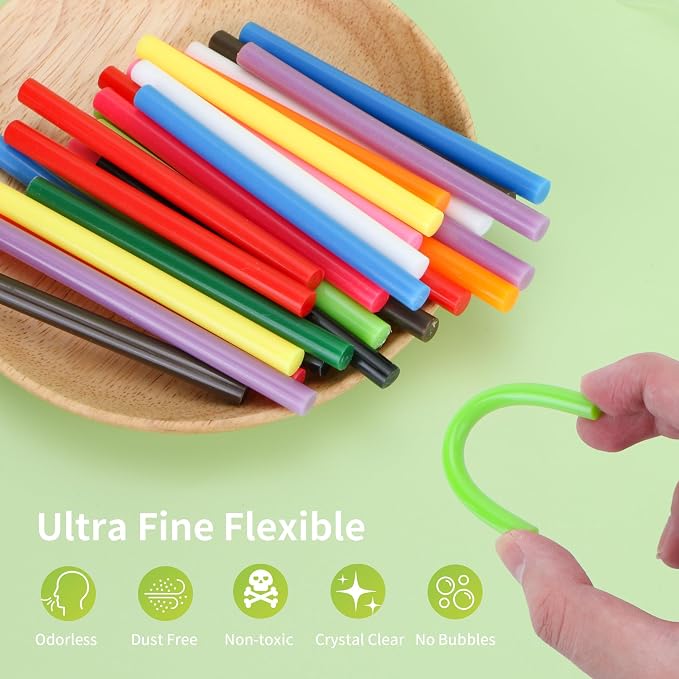 MATUFF Colored Hot Glue Sticks Mini 0.27" x 4" Most Popular 12 Colors EVA Hot - Image 4