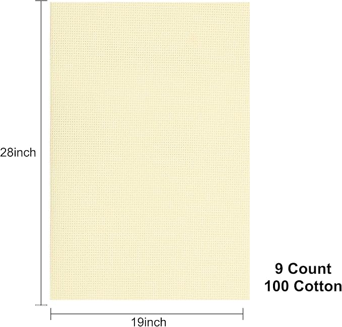 Aida Cloth 9 Count Cross Stitch Fabric, 19×28inch | Large Grid Cotton Fabric - Image 2