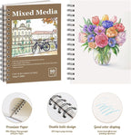 4 Pack Mixed Media Sketchbook, 5.5x8.5 inches Drawing Paper Sketch Book - Image 3