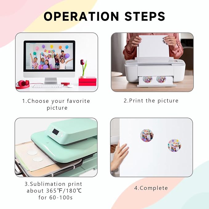 40 Pcs Sublimation Magnets Custom Round Fridge Magnets Personalized Sublimation - Image 3