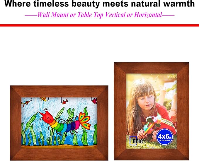 RPJC 4x6 inch Picture Frame Made of Solid Wood High Definition Glass - Image 5