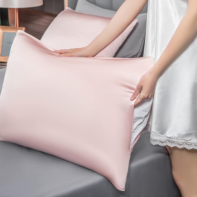 Mulberry Silk Pillowcase for Hair and Skin, King Size Cooling Silk Pillow Case - Image 6