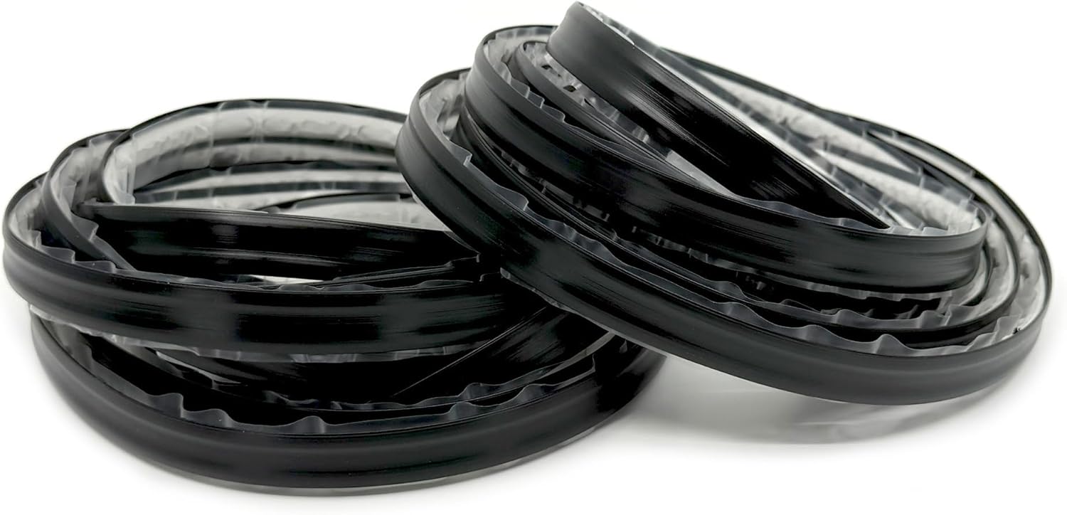 InstaTrim Black New & Improved Caulk Trim, 1/2" by 10', 2-Pack, Flexible, Waterproof for Bathroom, Floors, and Walls | Easy Installation | No Mess, Stain Resistant | Mold Resistant Finish