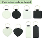 12 Pcs Sublimation Blank Keychains, PU Leather White Keychains Ornament Pendants - Image 4