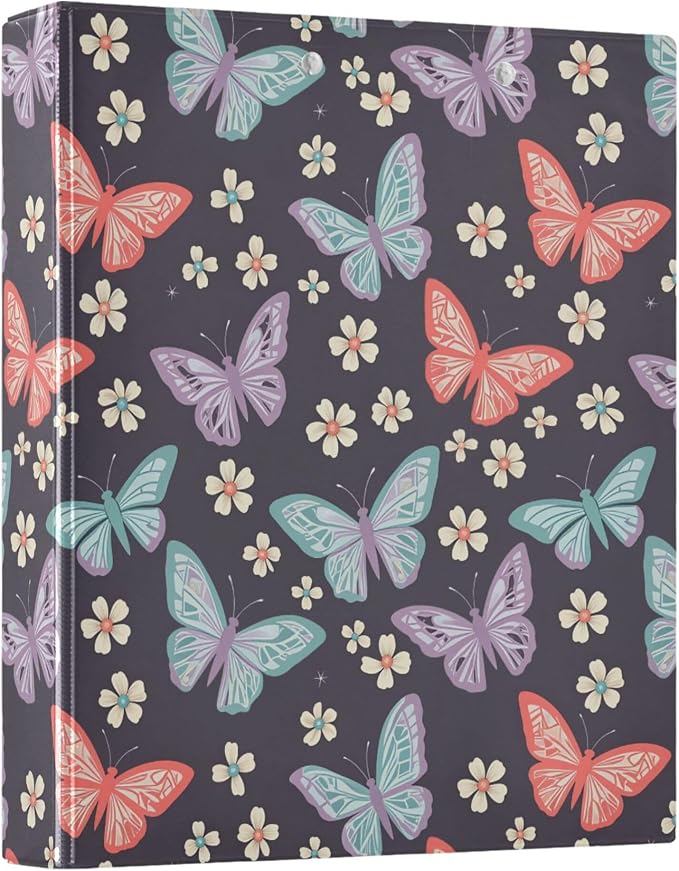 Butterfly Insect Flower Round Ring Binders 1.5 Inch Biology Botany Natural by Wamika