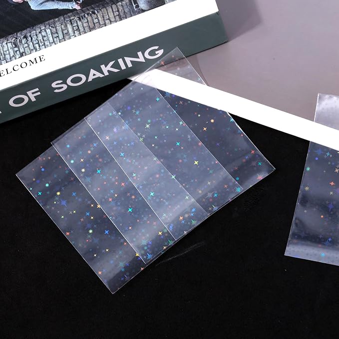 Penitue 100pcs Photocard Sleeves, 9.1x6.5cm/3.58x2.56in Star-Shape Laser - Image 3