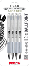 Zebra Pen F-301 Signature Series Retractable Ballpoint Pen, Stainless-Steel by ZebraPen
