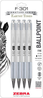 Zebra Pen F-301 Signature Series Retractable Ballpoint Pen, Stainless-Steel by ZebraPen