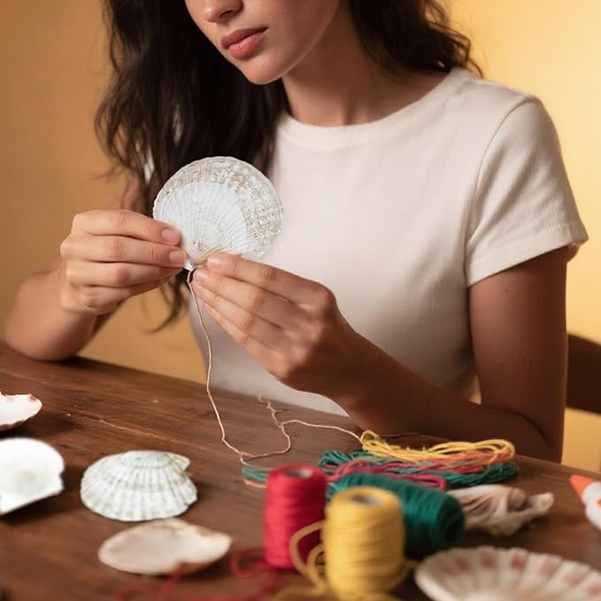 YOUKE OLA 72PCS Scallop Shells for Crafts Large Beach Natural Shells Bulk for - Image 6