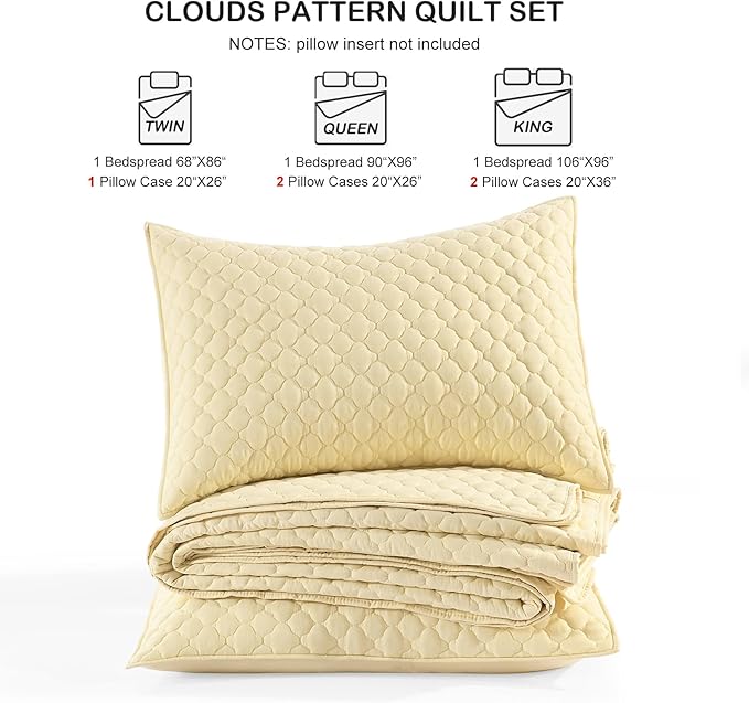 HORIMOTE HOME Quilt King Size Light Yellow, Lightweight Quilt - Image 7