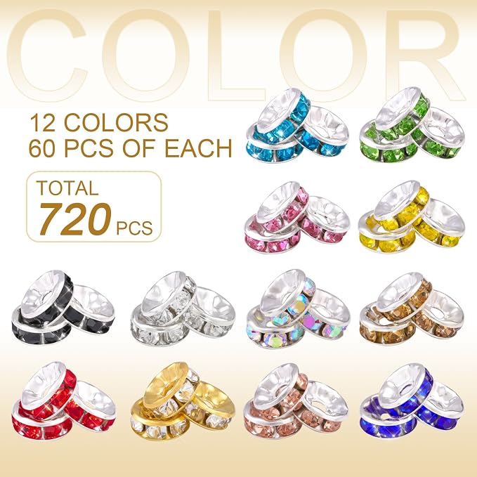 TINKRSTUFF 720 pcs 8mm Spacer Beads - Image 2