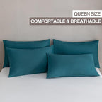 MINIPANDA Blue-Green Pillow Cases Set of 4 Queen Size - Image 2