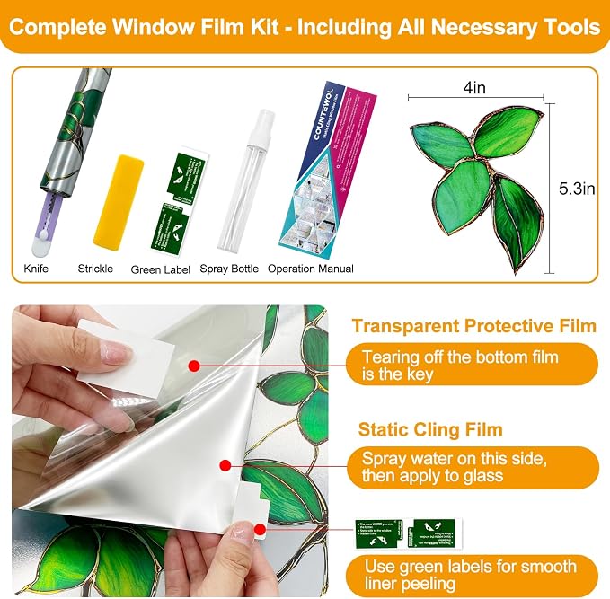 Countewol Privacy Window Film Upgraded 24H Day & Night Privacy Heat Insulation - Image 7