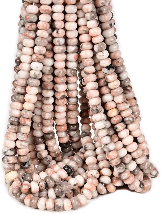 ICAI Beads Natural 5x8mm Rondelle Beads, Abacus Disk Stone Spacer Beads – Loose by CAI+YI+MING