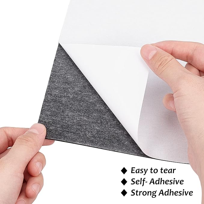 BENECREAT 10PCS Self Adhesive Backed Foam Sheet 12x8 Inch Black Nonslip EVA - Image 3