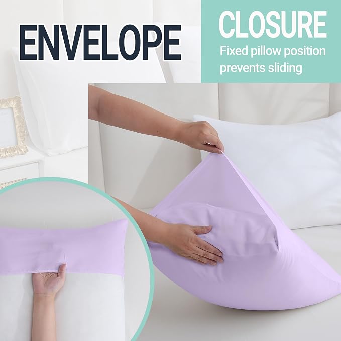 ZPECC Pillow Cases King Size Set of 4, 20x36 Envelope Closure Pillowcases - Image 5