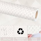 Qyeahkj White Woven Bulletin Board Paper Roll Rustic Bulletin Board Background - Image 3