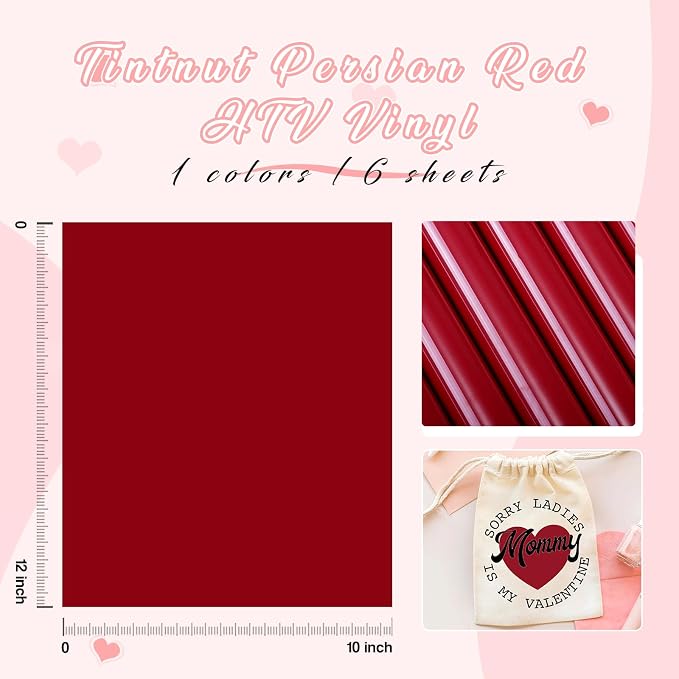 Tintnut Maroon Heat Transfer Vinyl, easy cut & weed, stretch washable, works - Image 2