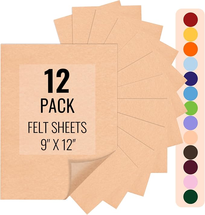 IONTACH 9" X 12" Felt Fabric Sheets 1.6mm Thick | Soft Felt by IONTACH