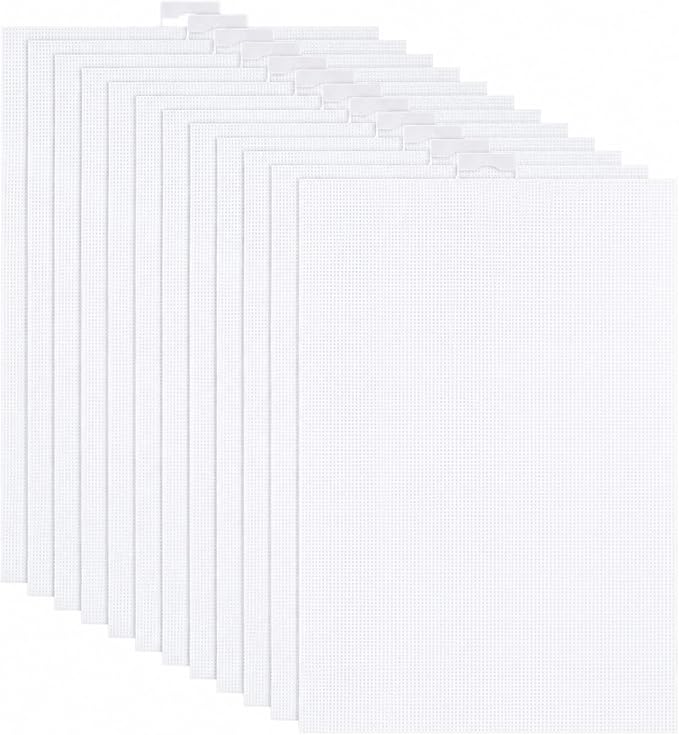 YOUNTHYE 12 Pack 14 Count Plastic Canvas Sheets, 8.2 x 11 Inch White Plastic by YOUNTHYE