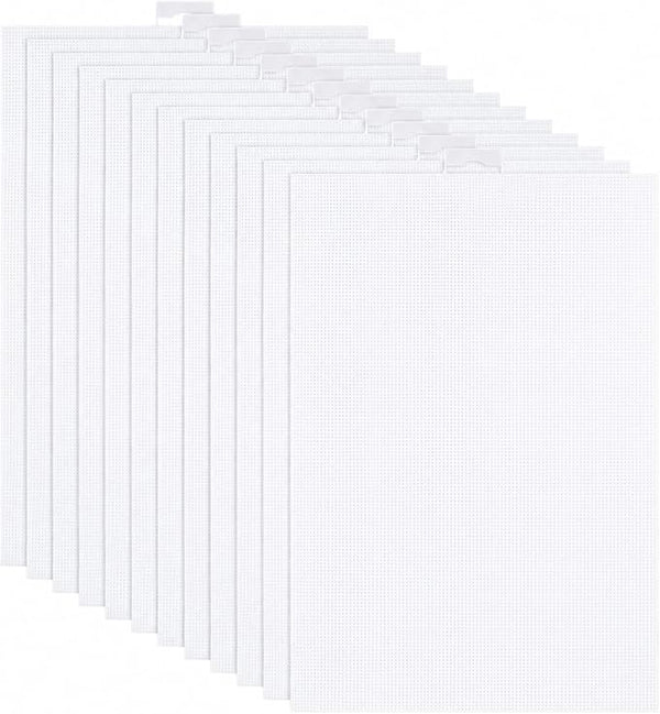YOUNTHYE 12 Pack 14 Count Plastic Canvas Sheets, 8.2 x 11 Inch White Plastic by YOUNTHYE