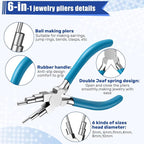Mudder 2 Pieces Jewelry Making Tool Bail Making Pliers 6 in 1 Jewelry Wire - Image 4