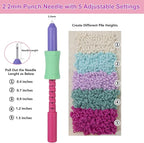 Adjustable Punch Needle Kit for Adults Beginners, 2.2mm/2.5mm/3.5mm/5mm Punch - Image 2