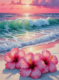 BYGFHLYW 5D Diamond Art Kits for Adults, Beach Flower Diamond Painting Kits for by BYGFHLYW