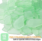 Keedolla Tumbled Sea Glass for Crafts - 15 OZ Flat Frosted Seaglass Pieces for - Image 2