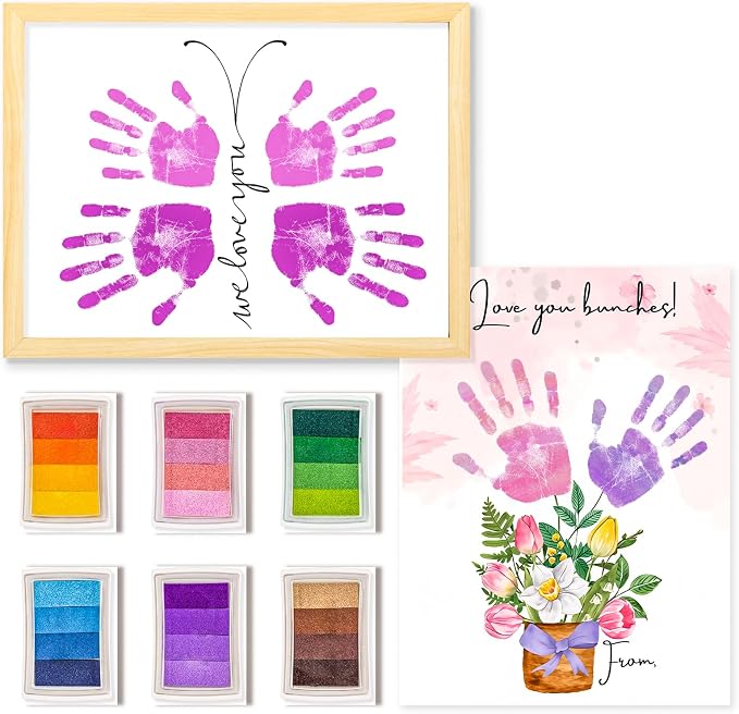 CLUSIVC Mother’s Day Handprint Flower Craft Kit – DIY Flower Bouquet Gift by CLUSIVC
