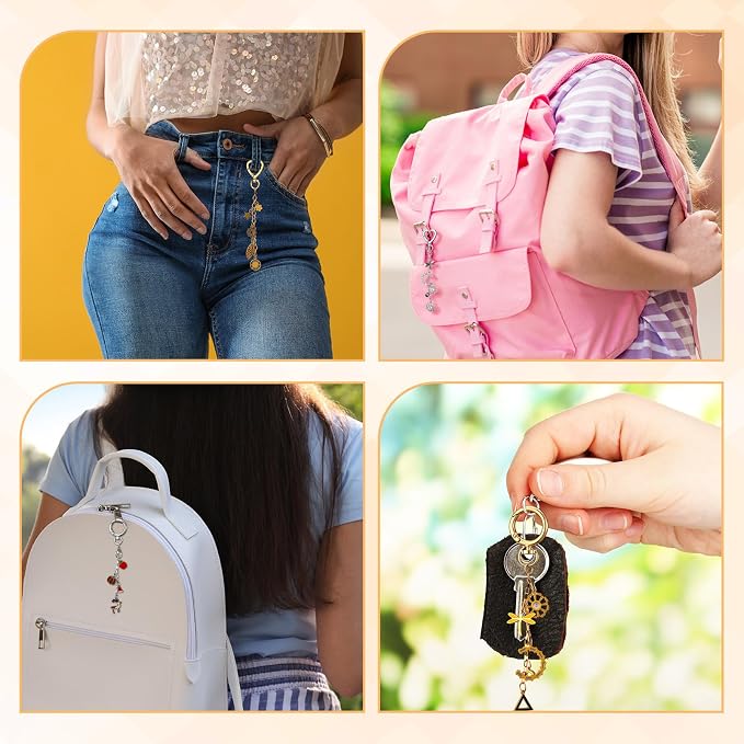 Liliaafar 48 Set Keychain Making Kit Gold Silver Metal Keychain Clips - Image 7
