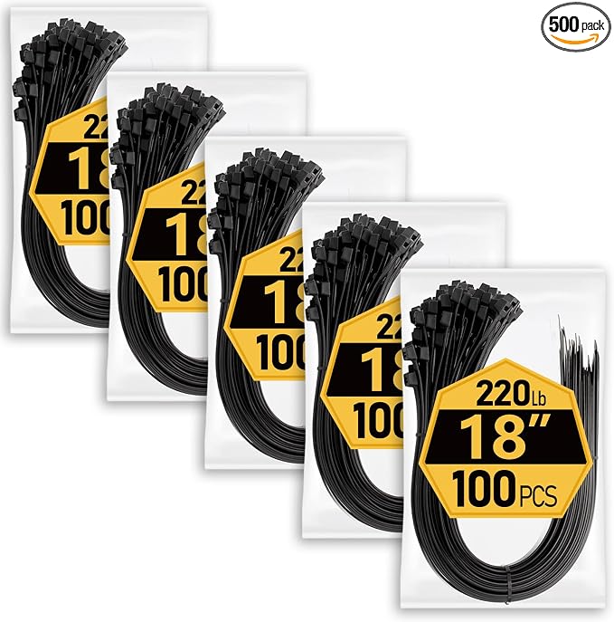 Large Zip Ties Heavy Duty 18 inch, 220 lb Tensile Strength by ANOSON