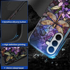 for Samsung Galaxy S26+ Case, Stained Glass Dragonfly Pattern Glossy 2 in 1 - Image 3