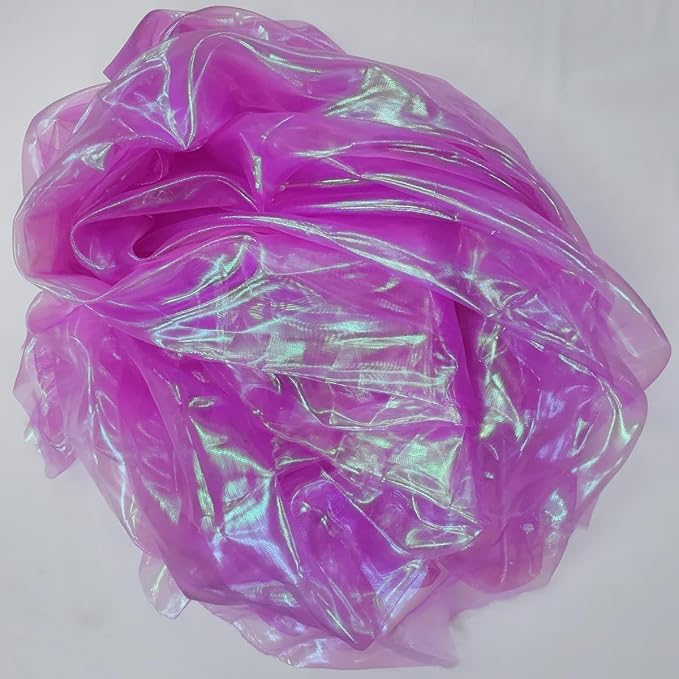 3.3 Yard Magic Rose Purple Organza Fabric - Image 9
