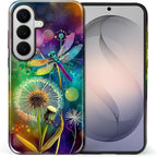 for Samsung Galaxy S26 Case, Dragonfly Dandelion Colorful Pattern Glossy 2 in 1 - Image 2
