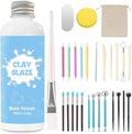 EIGTWEN 100ml Air Dry Clay Glaze and 29pcs Clay Tools Kit, Matte Varnish | by EIGTWEN