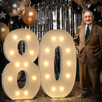 imprsv 4FT Marquee Number 80 Light up Number 80th Birthday Decorations Large by Letsmakeitimpressive