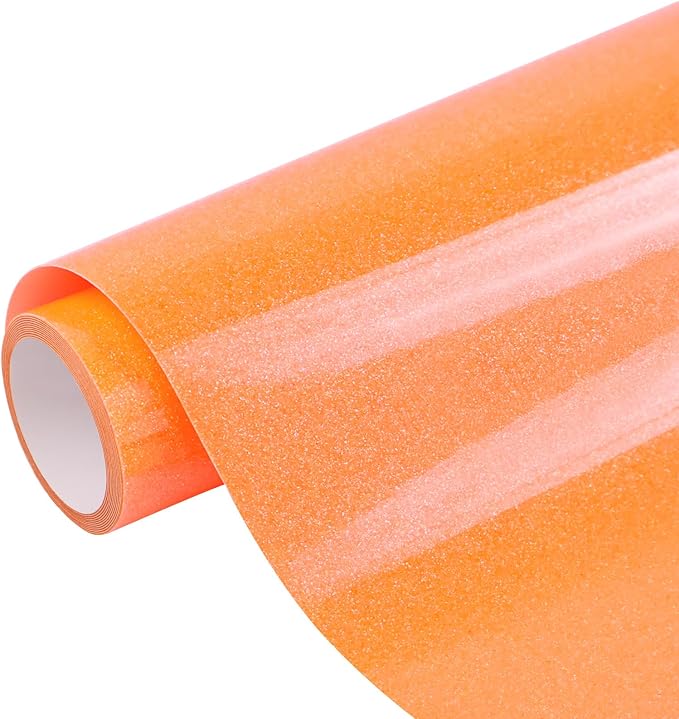 Puff Vinyl Heat Transfer, Neon Orange Puff HTV Iron on Vinyl 12" x 5ft | 3D by MEVOREW