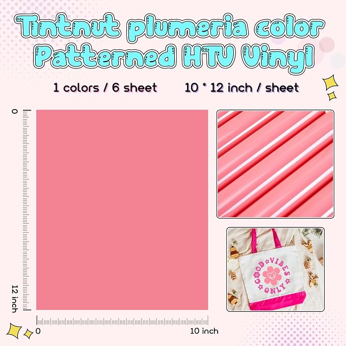 Tintnut Plumeria Color Heat Transfer Vinyl, easy cut & weed, stretch washable - Image 2